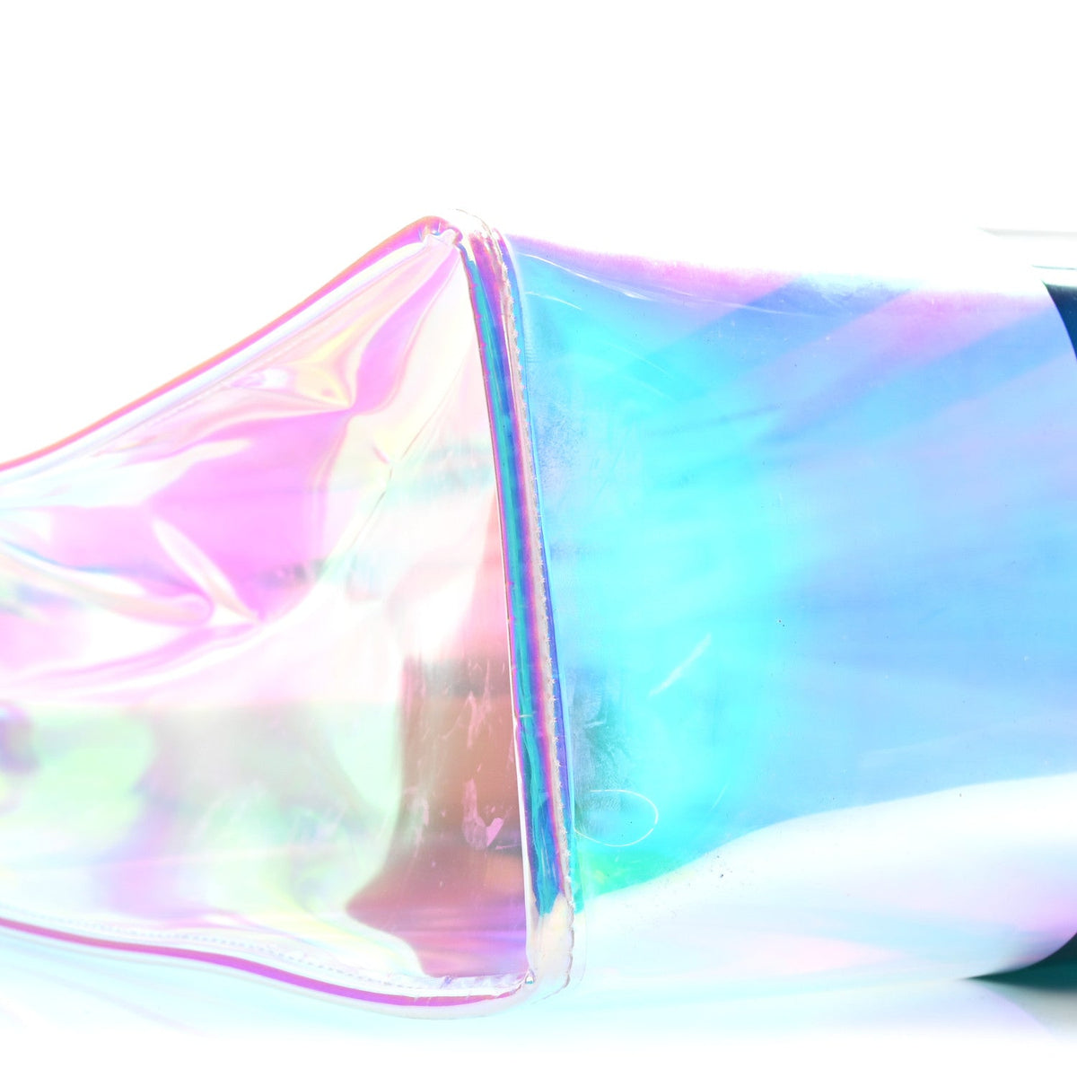 Iridescent Vinyl Logo Web Vertical Tote Multicolor