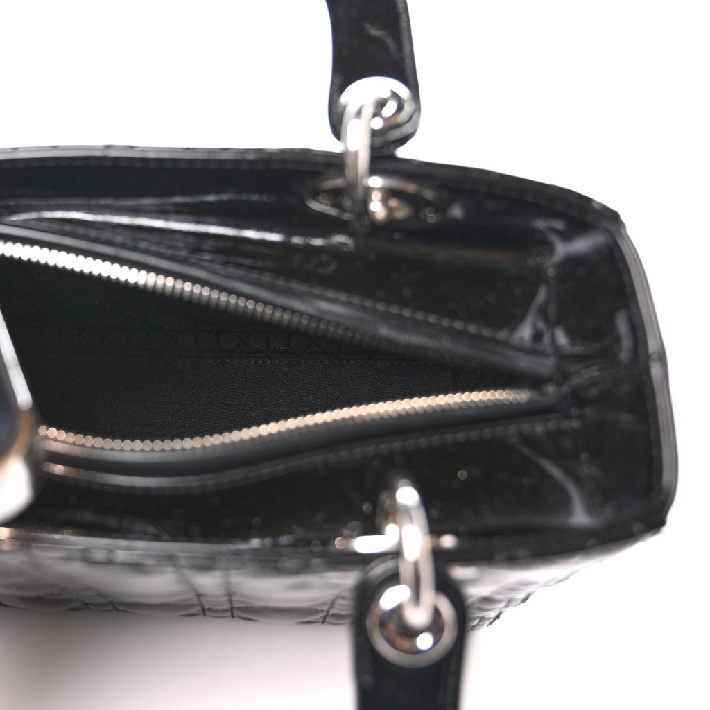 Patent Cannage Medium Lady Dior Black