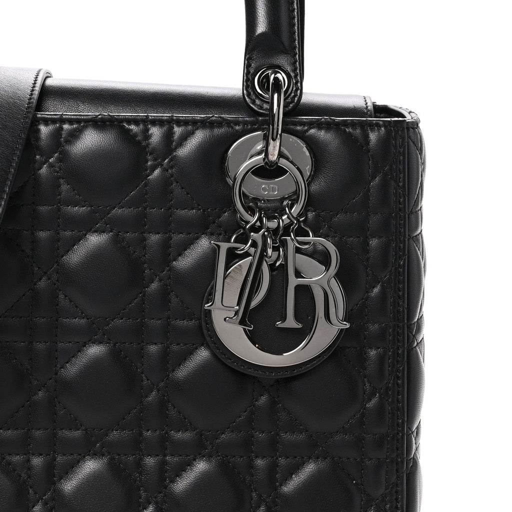 Lambskin Cannage Medium Lady Dior Black