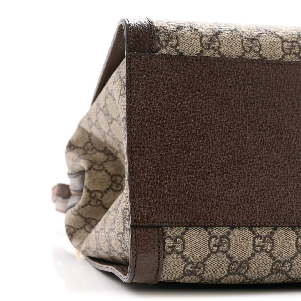 GG Supreme Monogram Web Medium Ophidia Tote Bag Brown