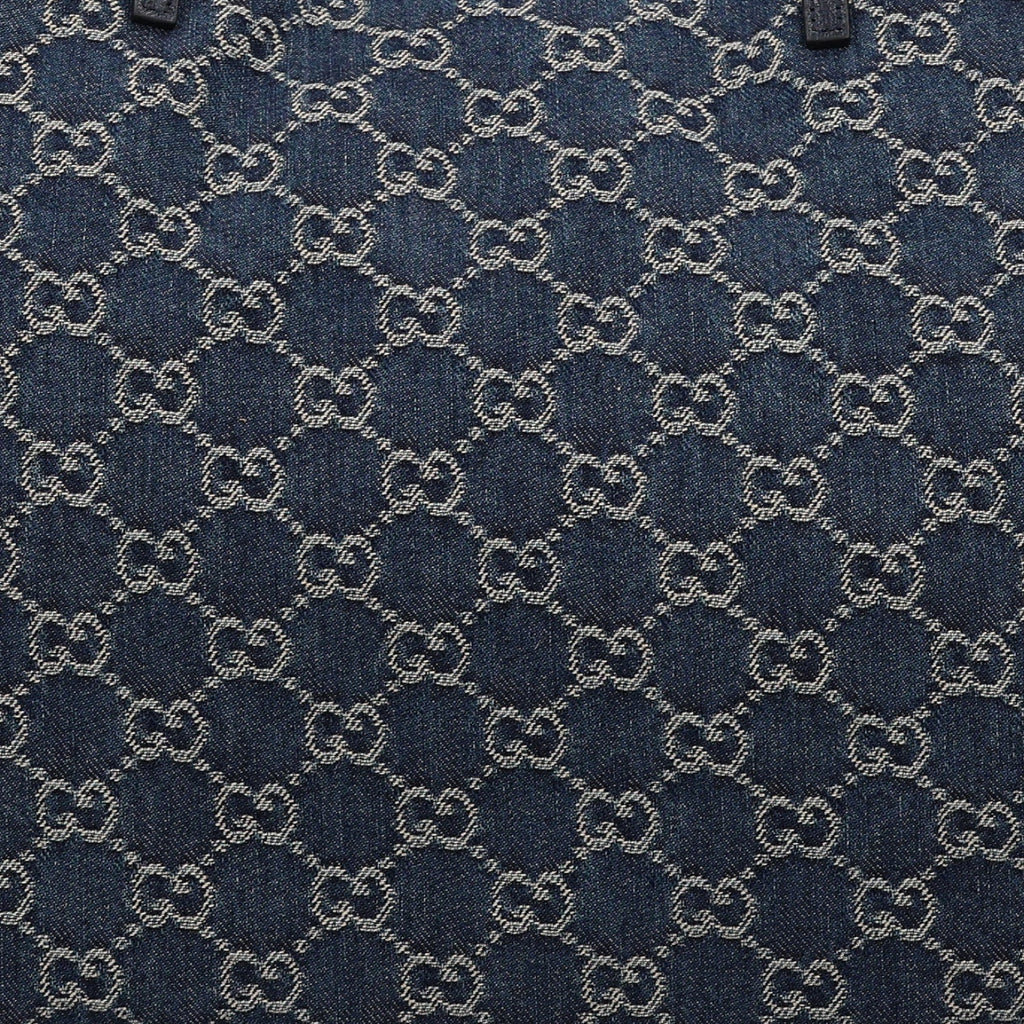 Jacquard Denim GG Monogram Large Tribeca Tote Dark Blue