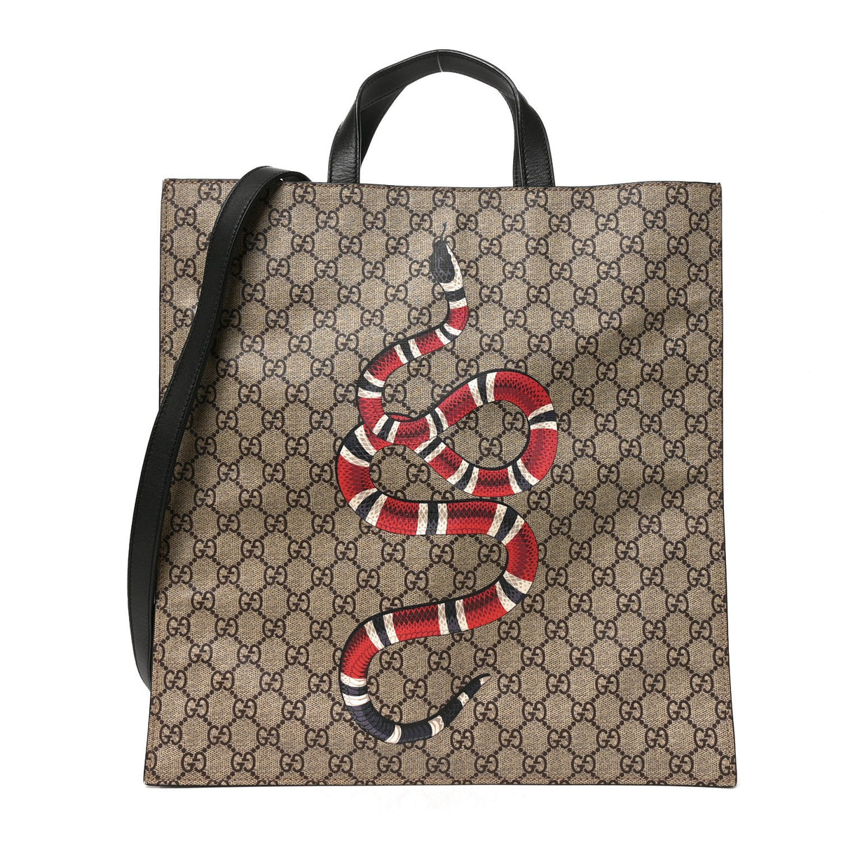 Soft GG Supreme Monogram Kingsnake Vertical Tote Black