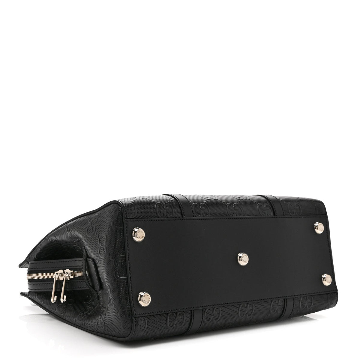 Calfskin GG Tennis Embossed Tote Bag Black