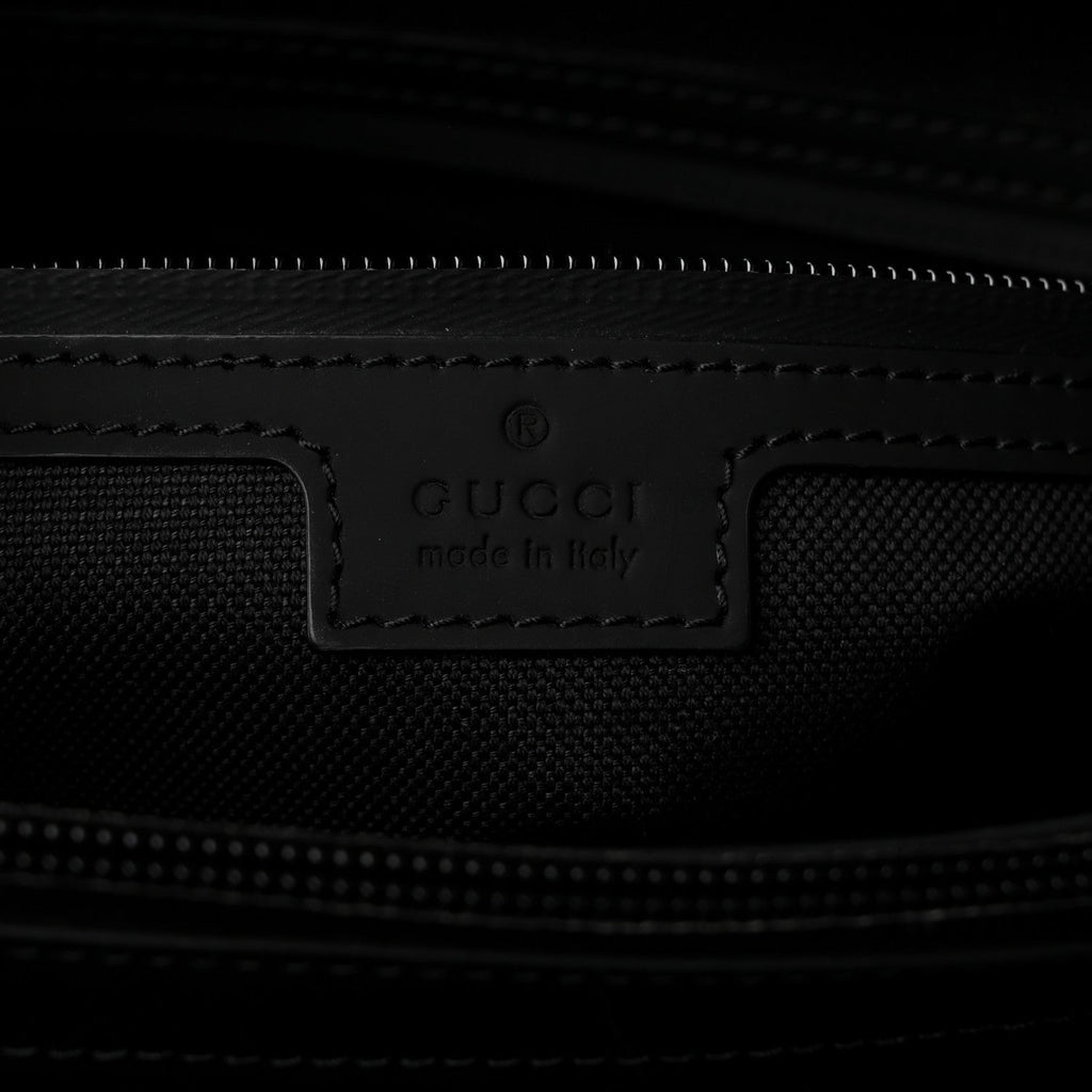 Calfskin Rubber Effect Tall Convertible Tote Black