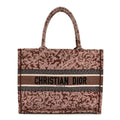Canvas Embroidered Medium Brocart Book Tote Metallic Pink