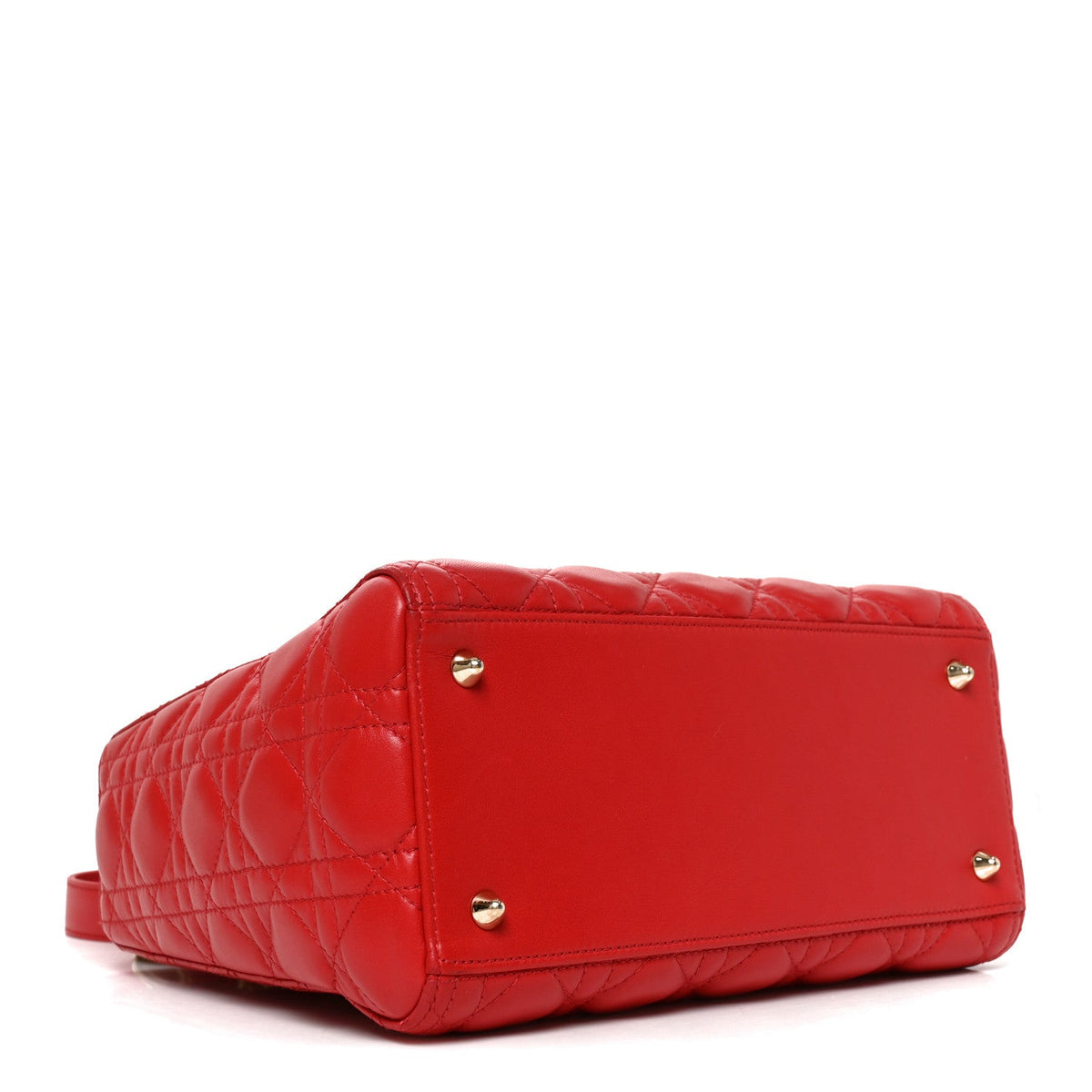 Lambskin Cannage Medium Lady Dior Red