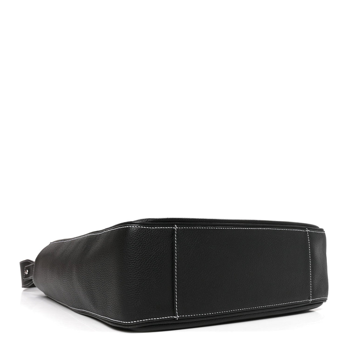 Grained Calfskin Saddle Tote Black
