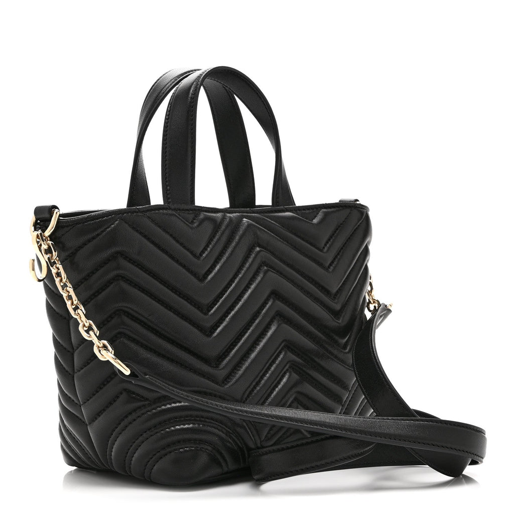 Lambskin Matelasse Small GG Marmont Betty Tote Bag Black