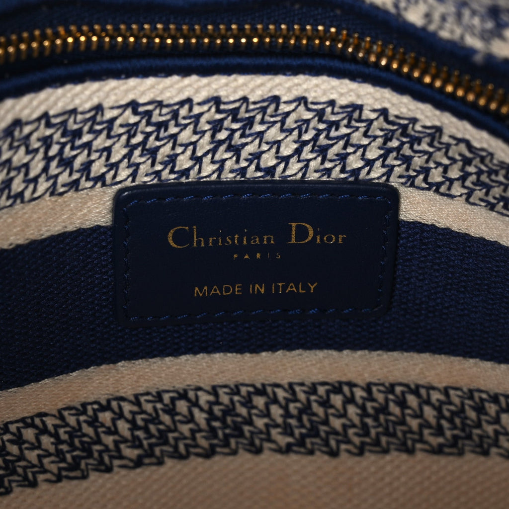 Canvas Reverse Embroidered Rêve d'Infini Medium Lady D-Lite Blue Multicolor