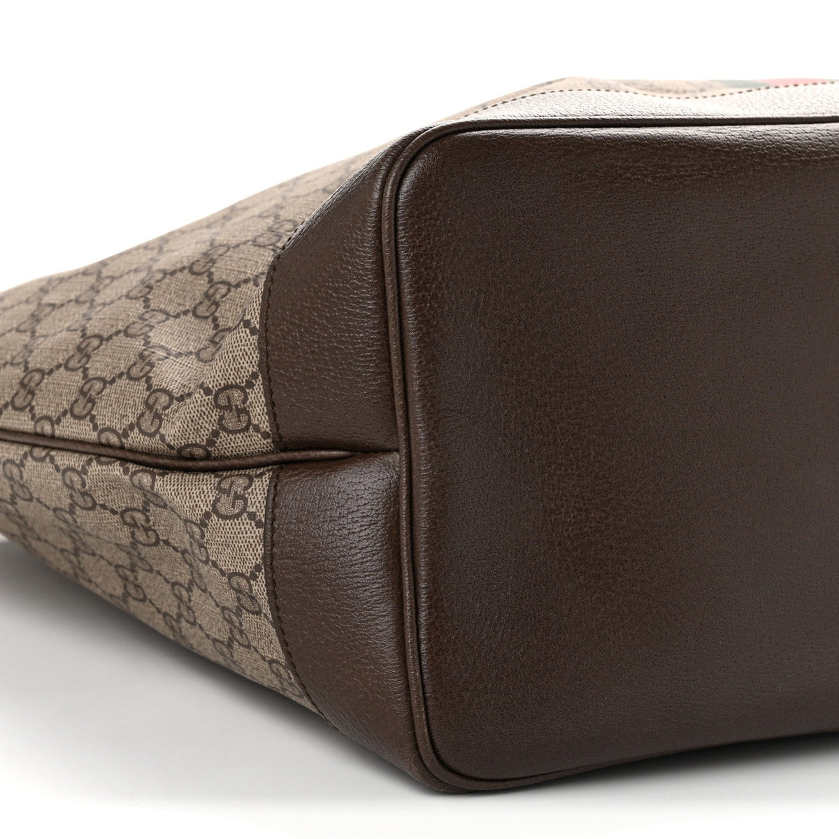 GG Supreme Monogram Textured Dollar Calfskin Web Large Ophidia Tote Beige Ebony New Acero