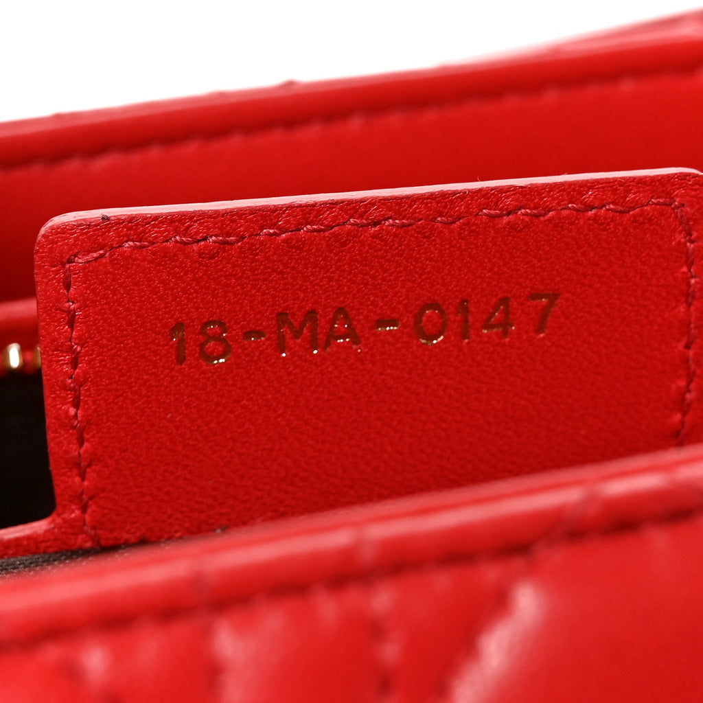 Lambskin Cannage Medium Lady Dior Red