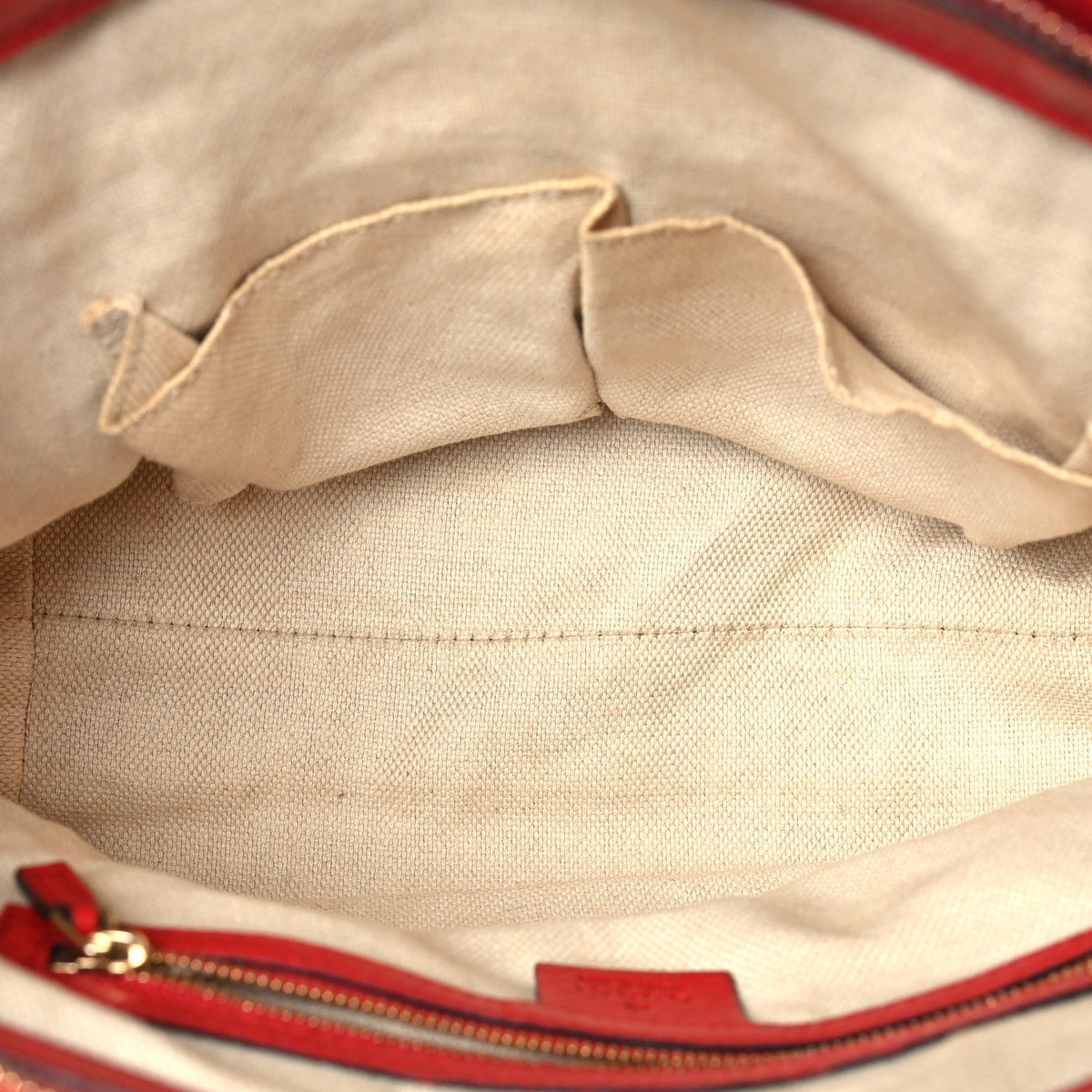 Pebbled Calfskin Small Soho Top Handle Bag Red