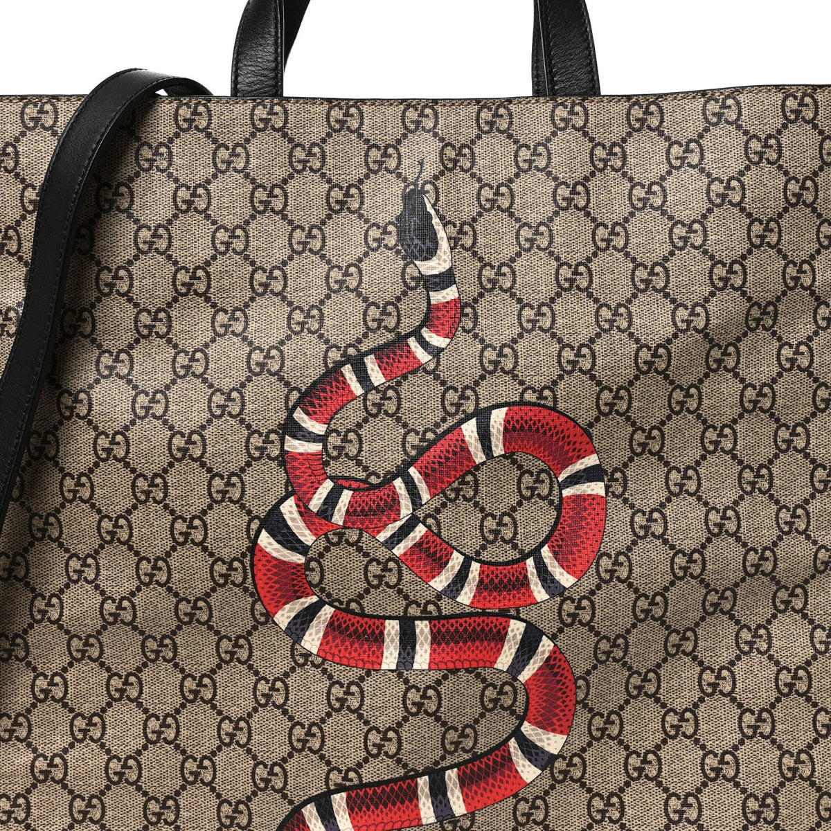 Soft GG Supreme Monogram Kingsnake Vertical Tote Black