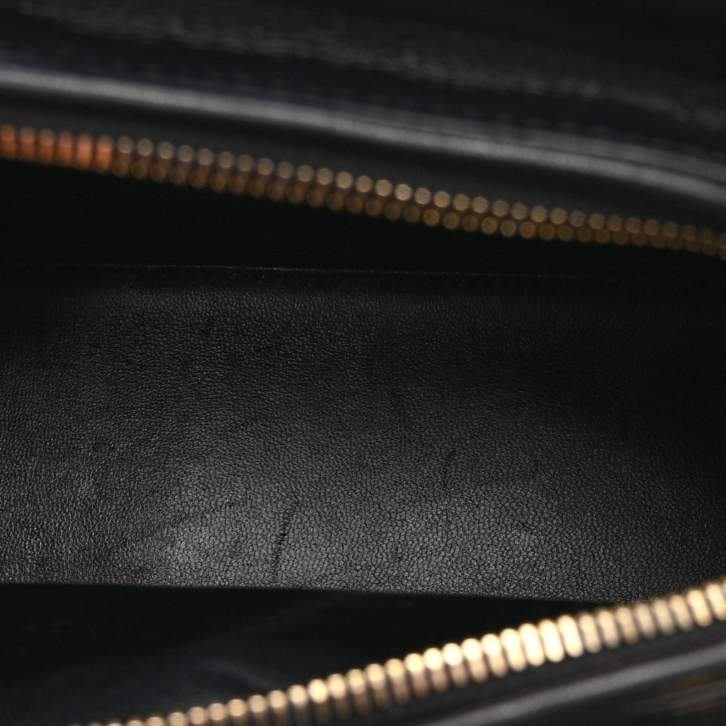 Lambskin Cannage Medium Pearl Lady Dior Black