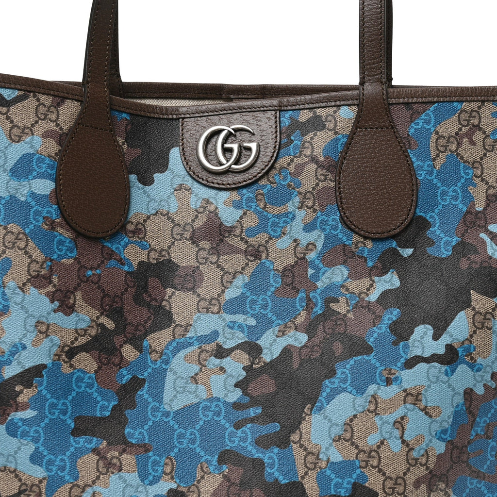 Supreme Monogram Camouflage Print Medium Tote  Beige Ebony New Acero Blue