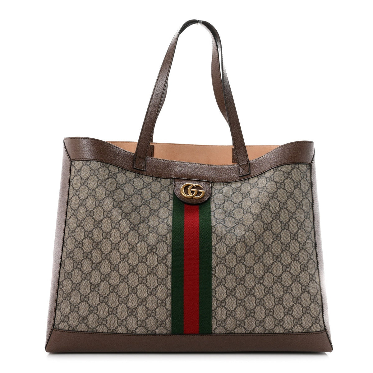 GG Supreme Monogram Web Ophidia Tote Brown