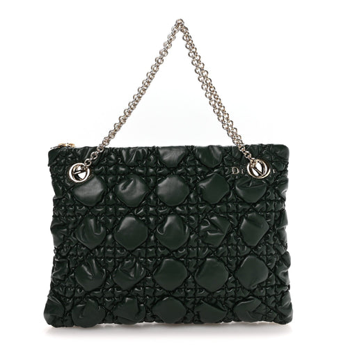 Calfskin Puffy Macrocannage Medium Dior Crunchy Bag  Forest Bloom