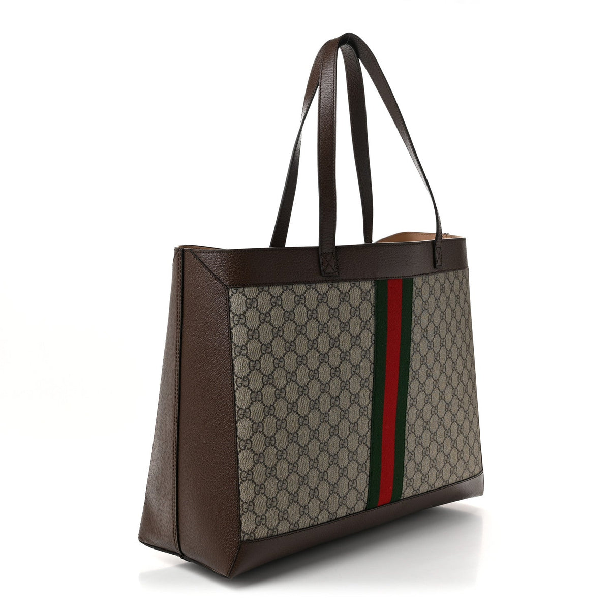 GG Supreme Monogram Web Ophidia Tote Brown