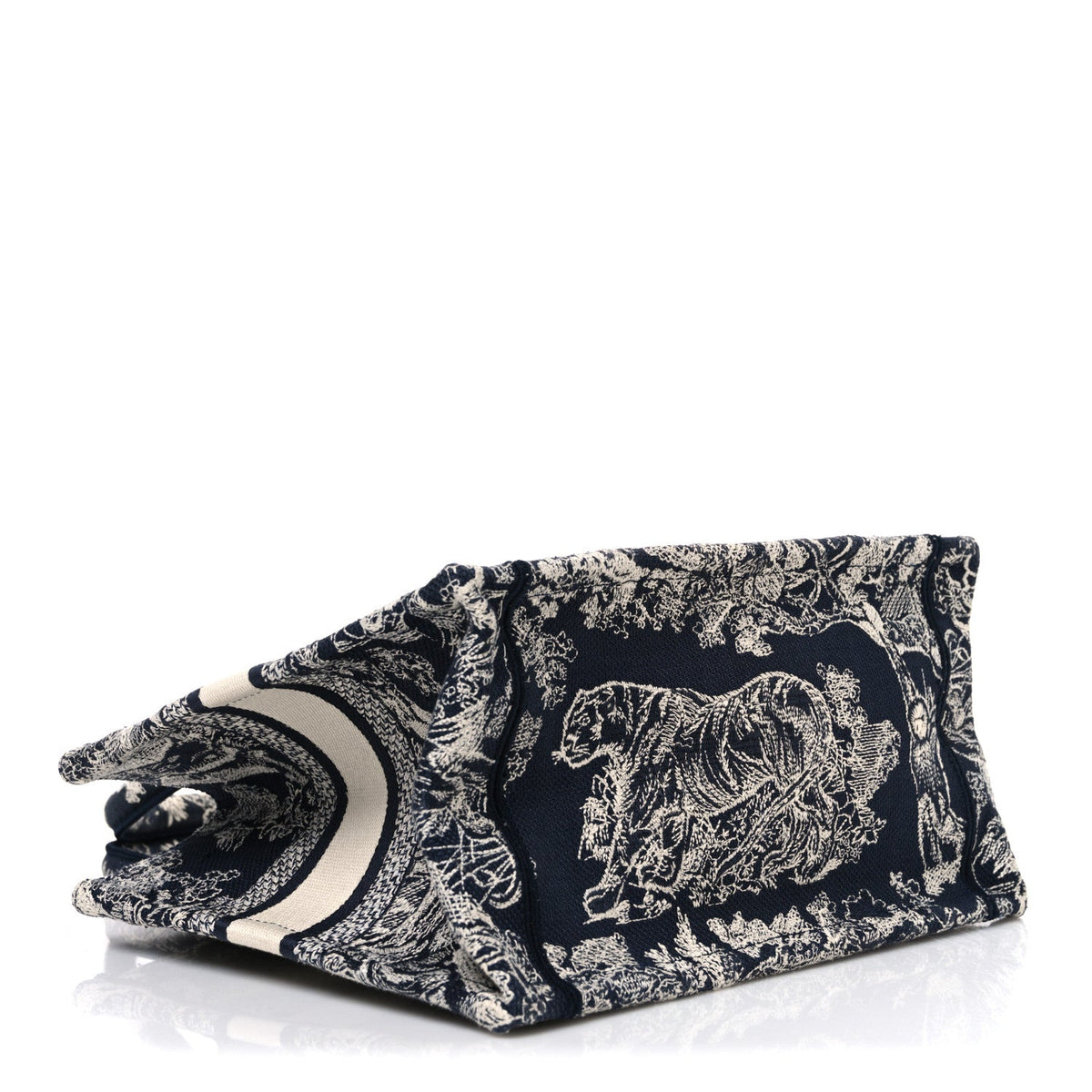 Canvas Embroidered Small Dioriviera Toile De Jouy Book Tote Blue