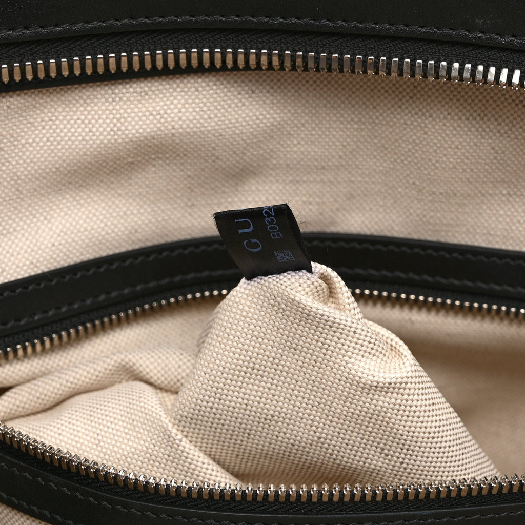Calfskin GG Tennis Embossed Tote Bag Black