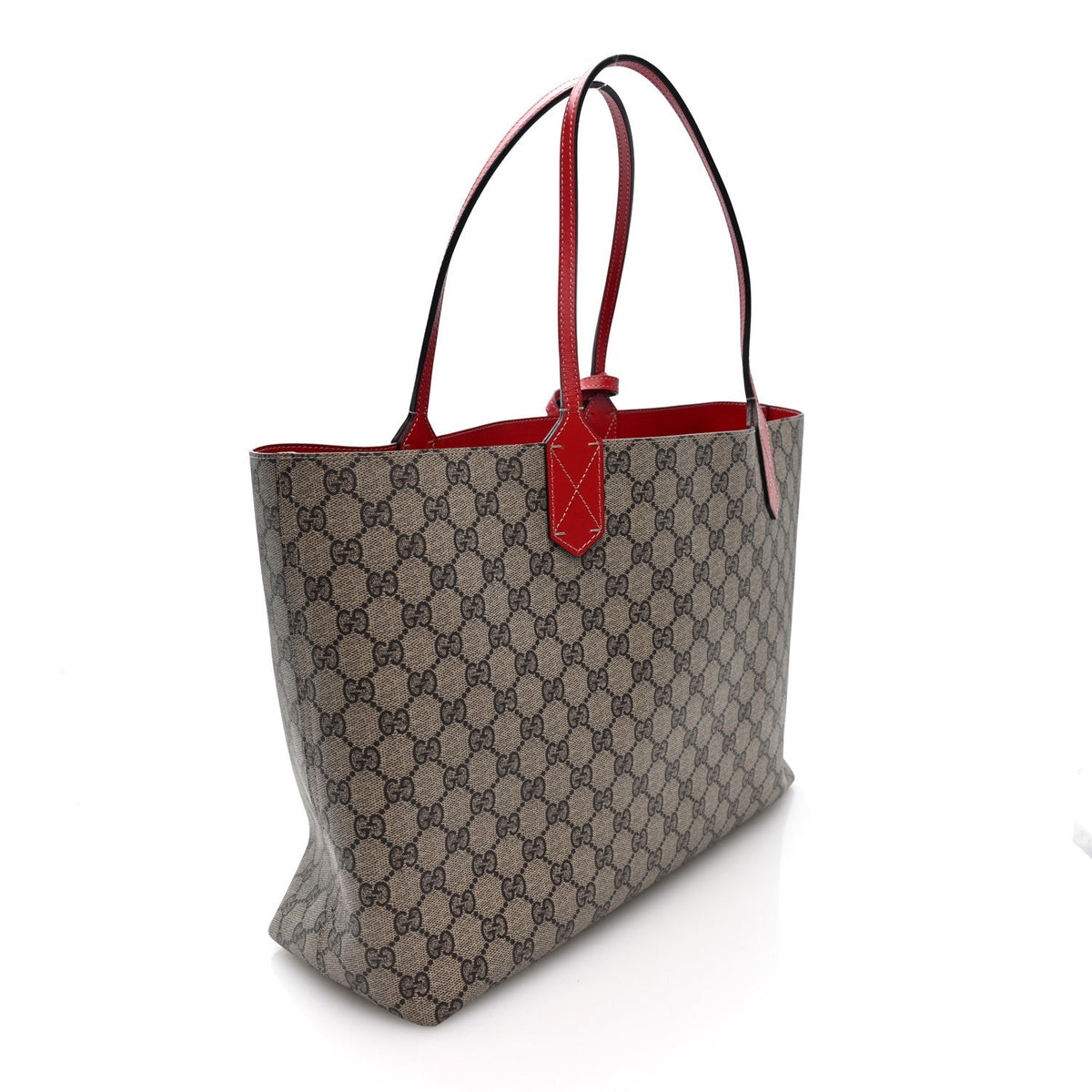 GG Supreme Monogram Medium Reversible Tote Beige Red