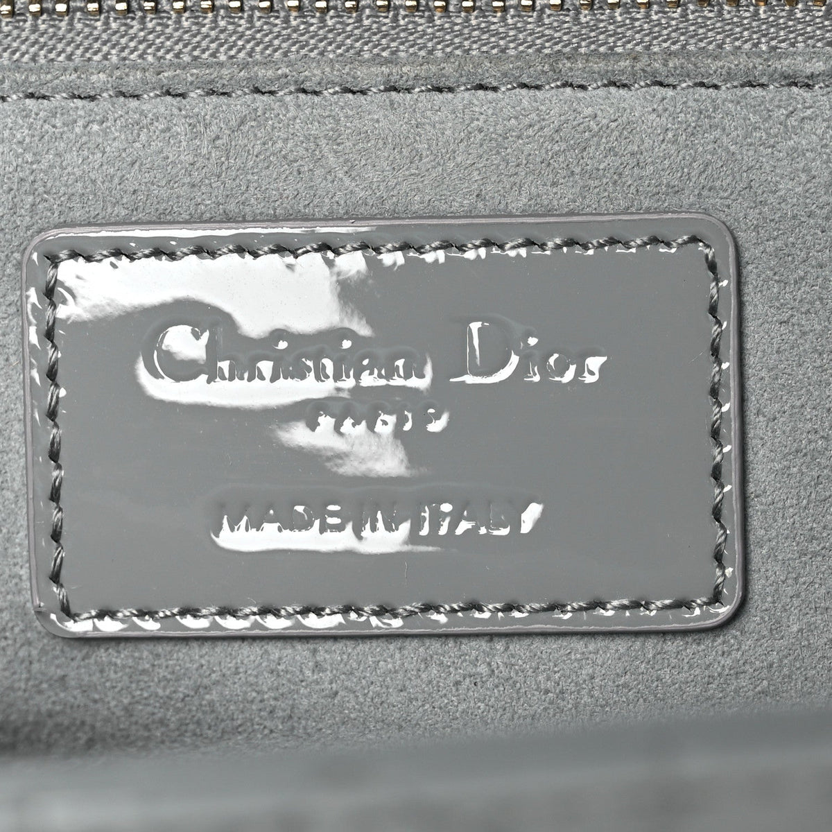 Patent Cannage Medium Lady Dior Grey