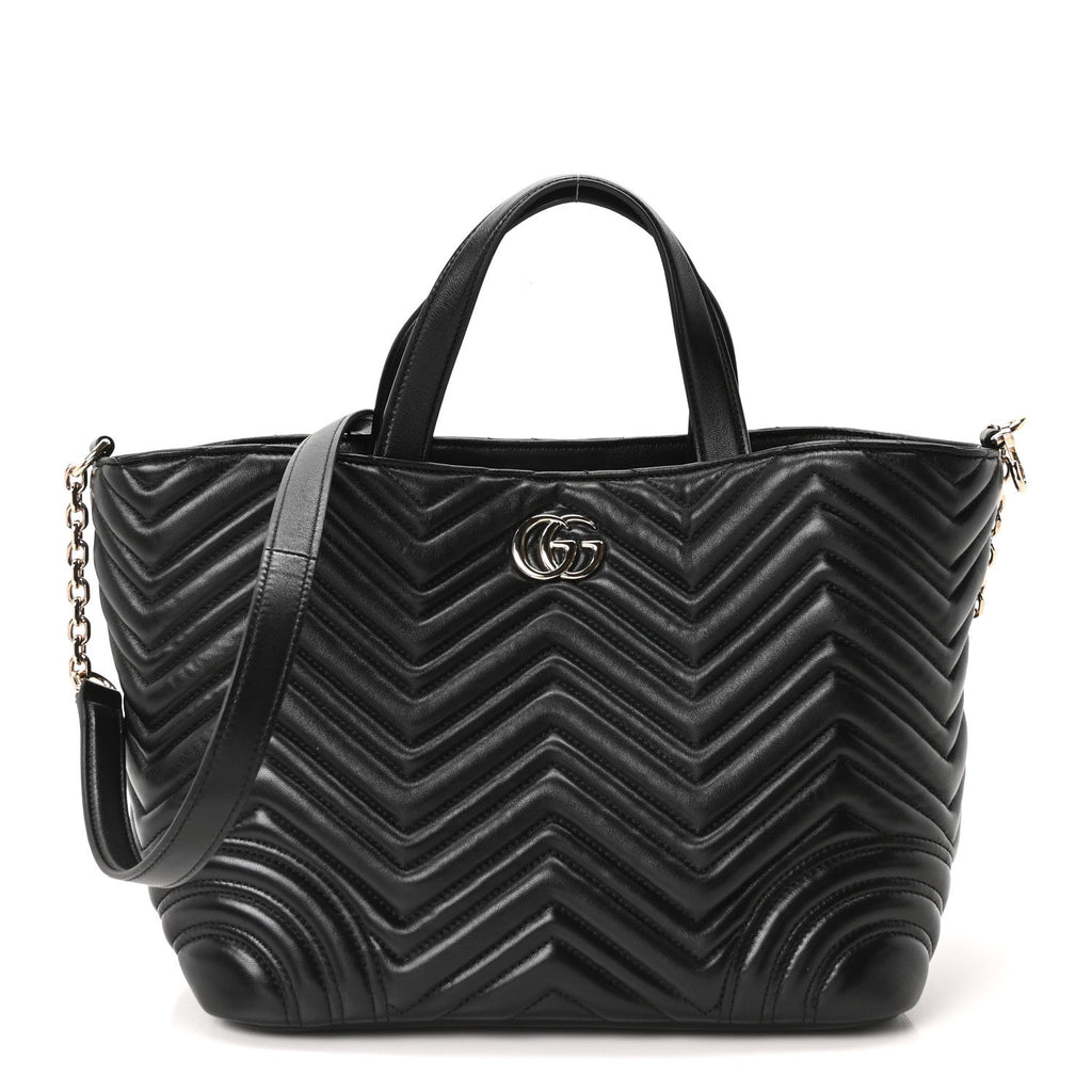 Lambskin Matelasse Medium GG Betty Tote Bag Black