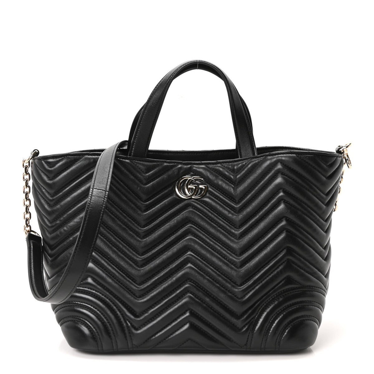 Lambskin Matelasse Medium GG Betty Tote Bag Black