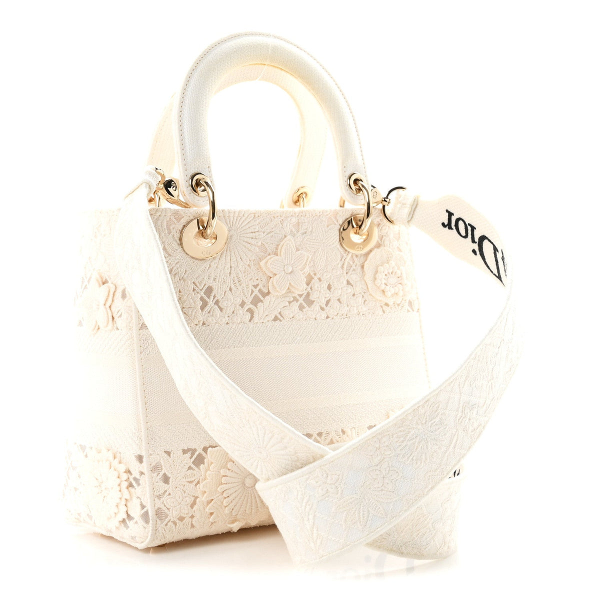 Lace 3D Macrame Embroidered Medium Lady D-Lite White