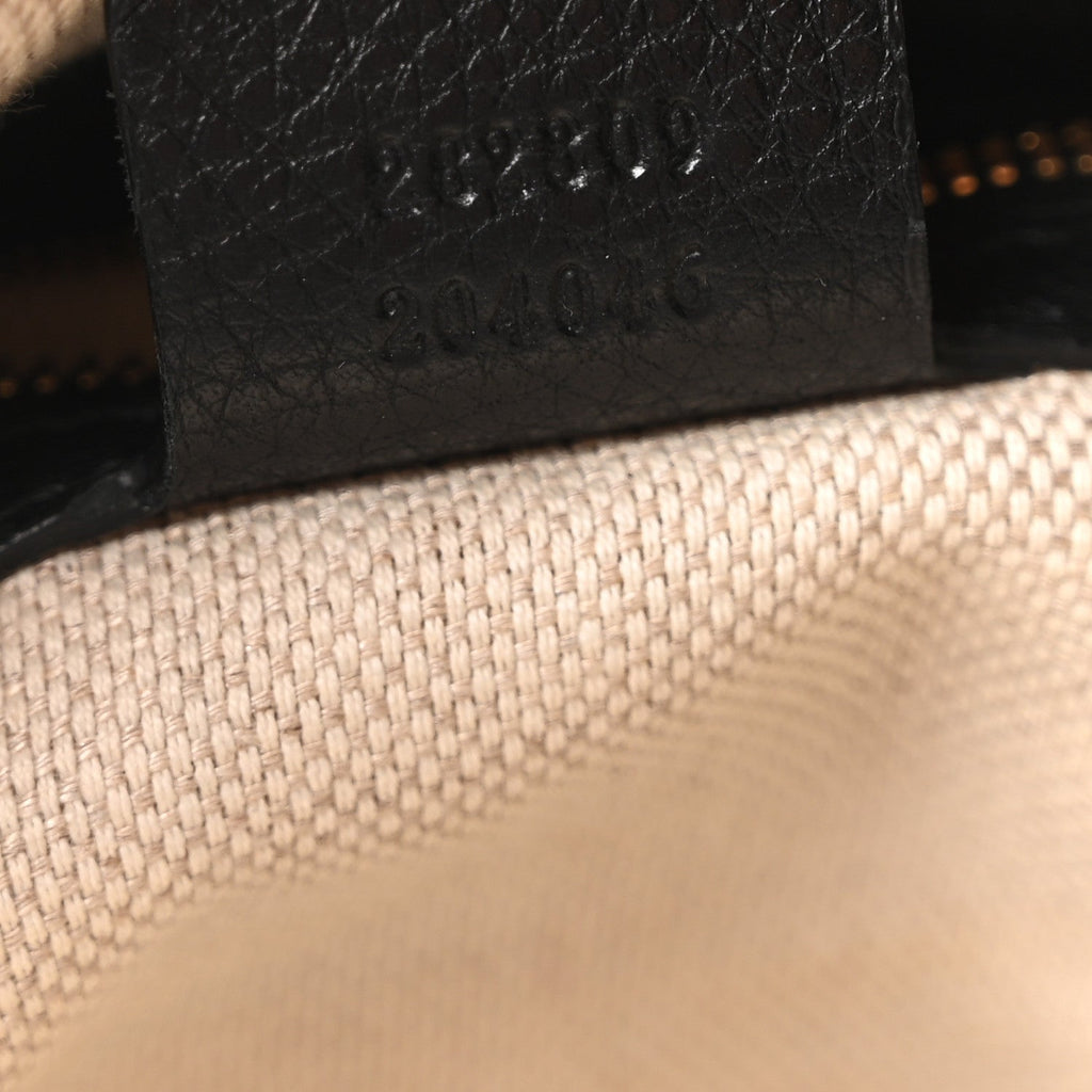 Pebbled Calfskin Medium Soho Shoulder Bag Black
