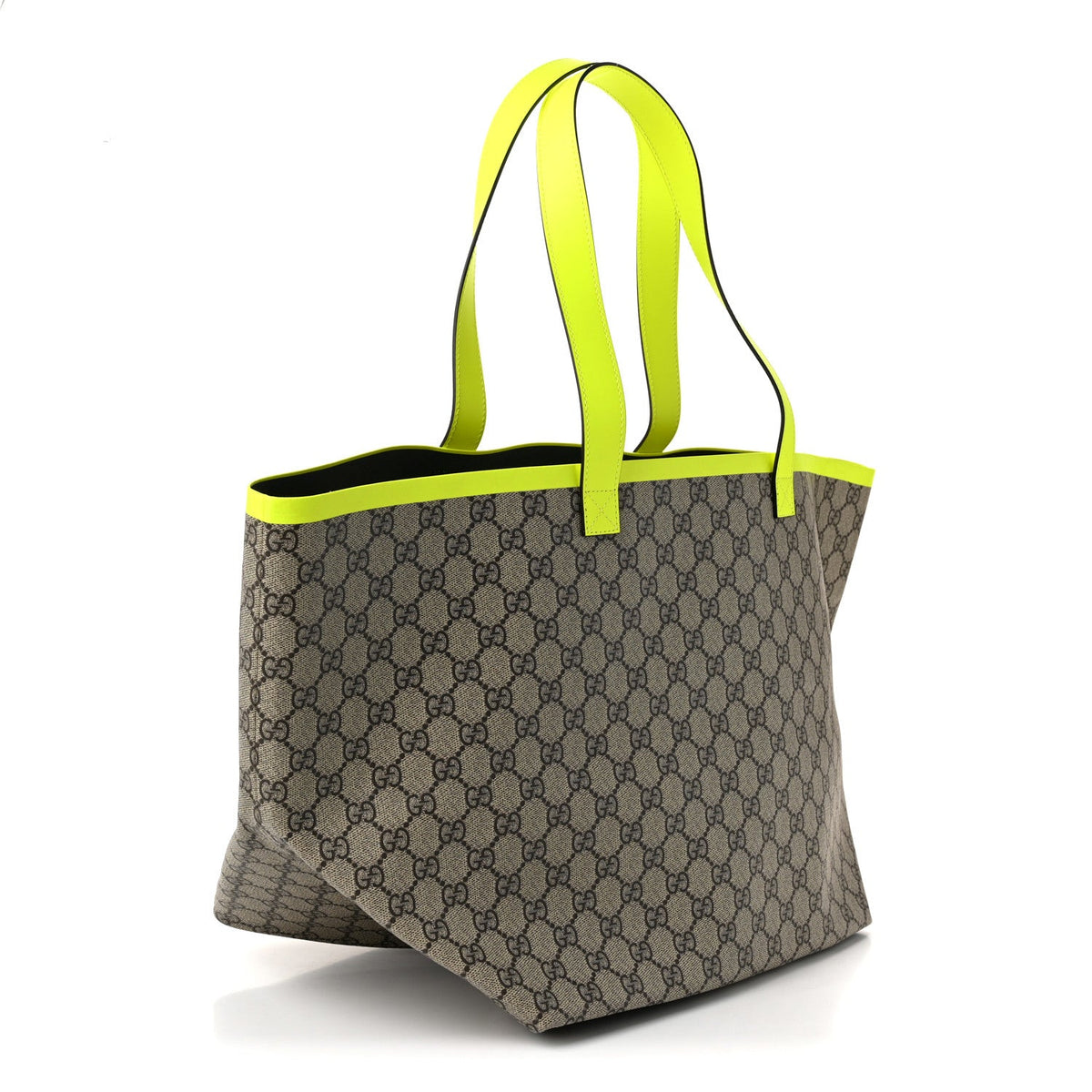 GG Supreme Monogram Medium Totissima Shopping Tote Ebony Beige Yellow