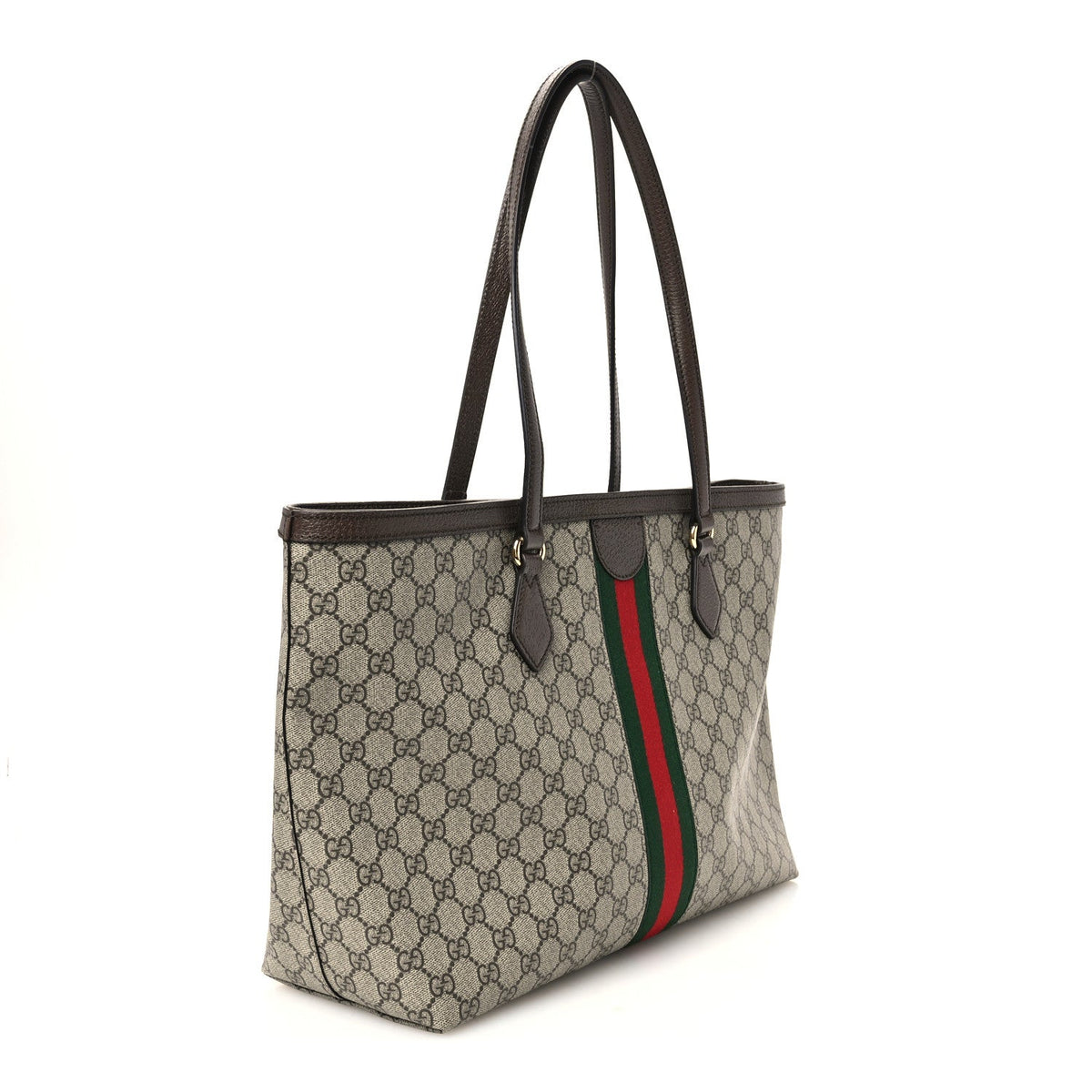 GG Supreme Monogram Medium Ophidia Shopping Tote Brown