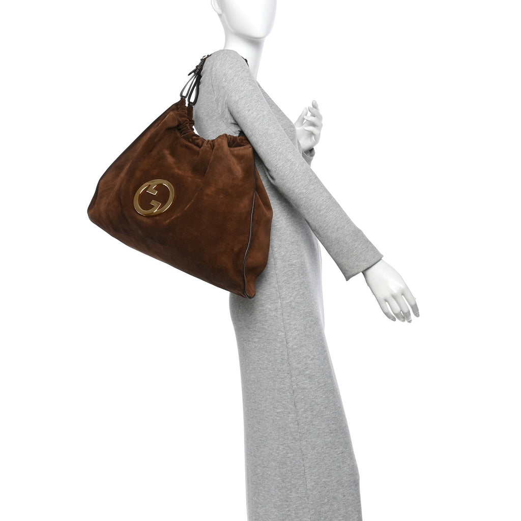 Suede Large Blondie Tote Brown