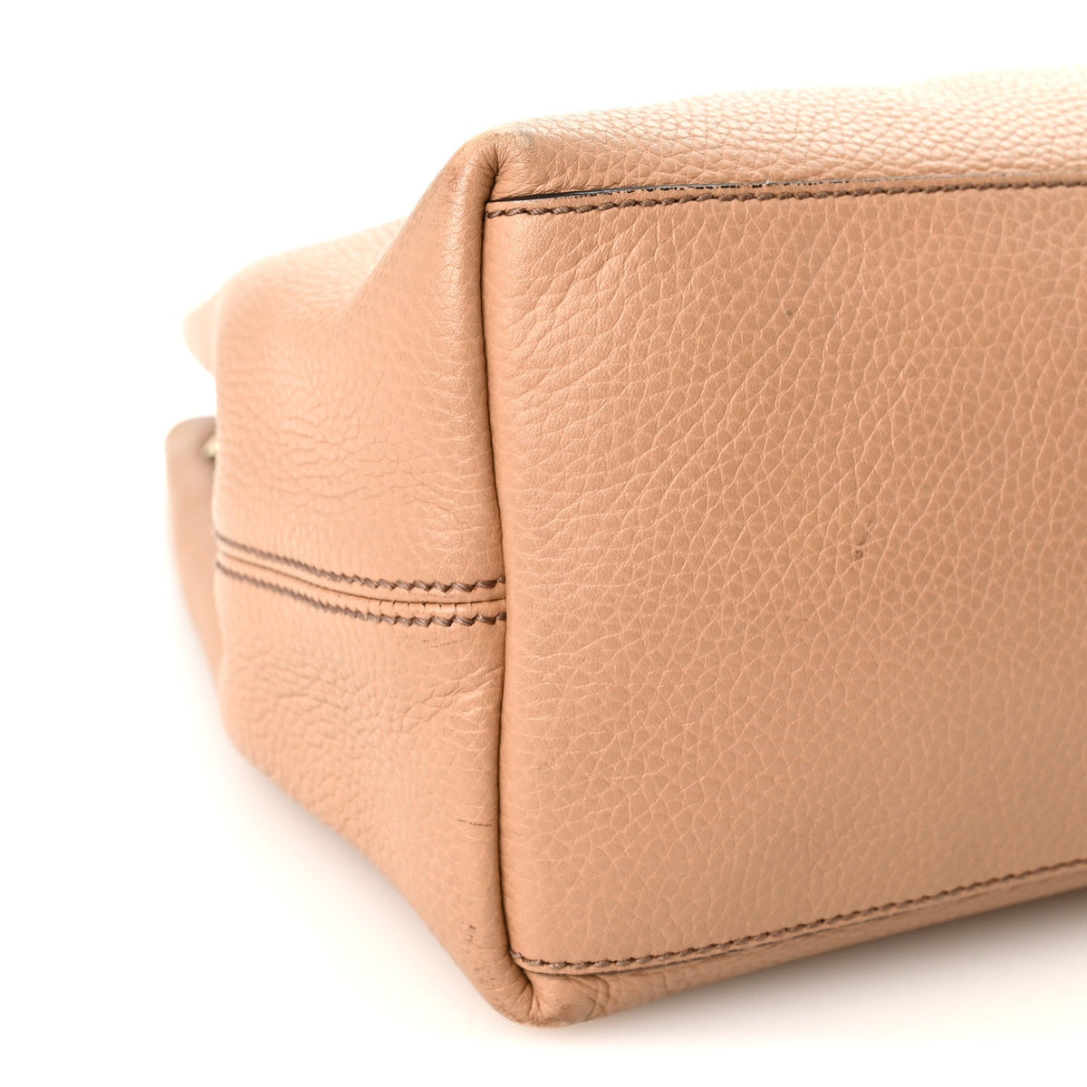 Pebbled Calfskin Medium Soho Chain Shoulder Bag Camelia