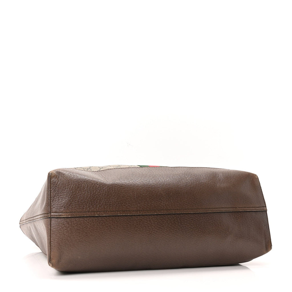 GG Supreme Monogram Web Ophidia Tote Brown