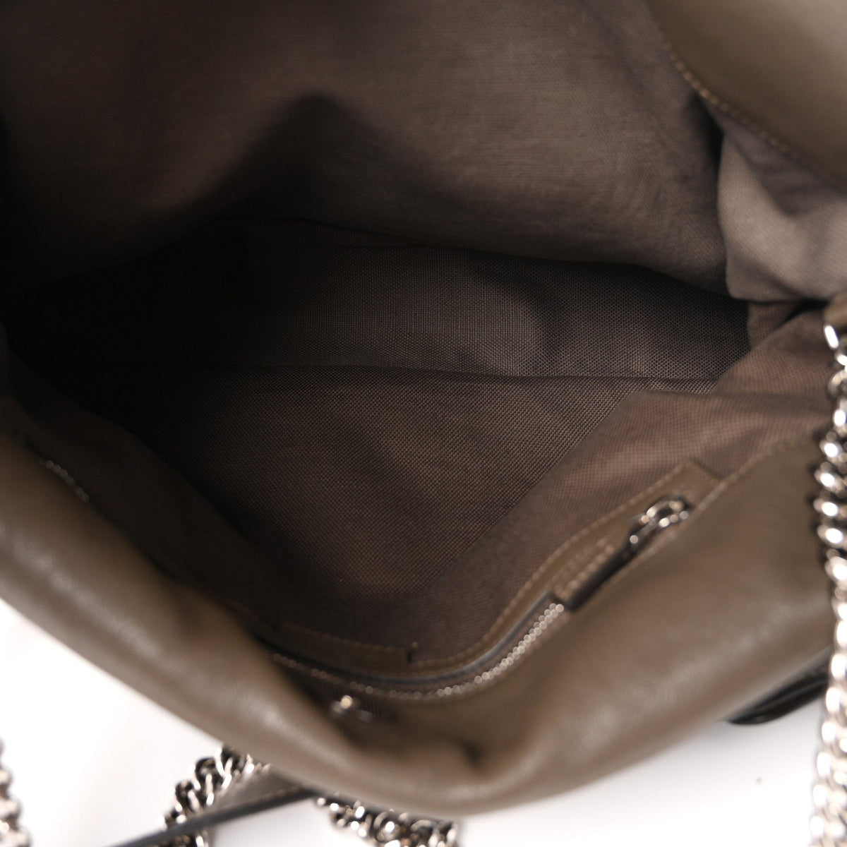 Sakai Be Green Calfskin Diagonal Stitched Medium Blondie Tote Craclet Brown