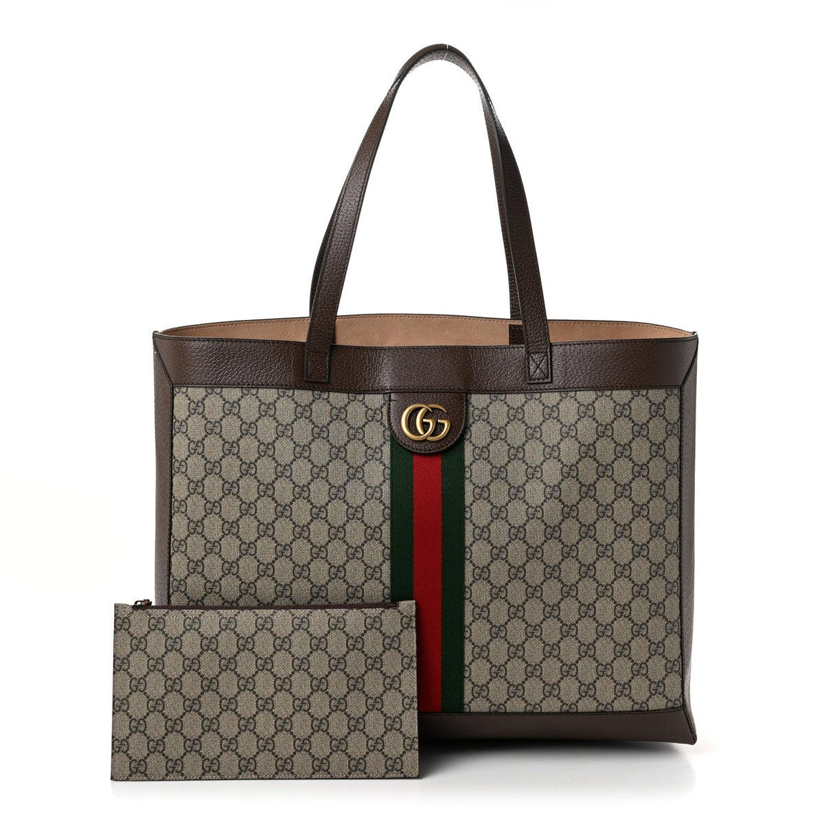 GG Supreme Monogram Web Ophidia Tote Brown