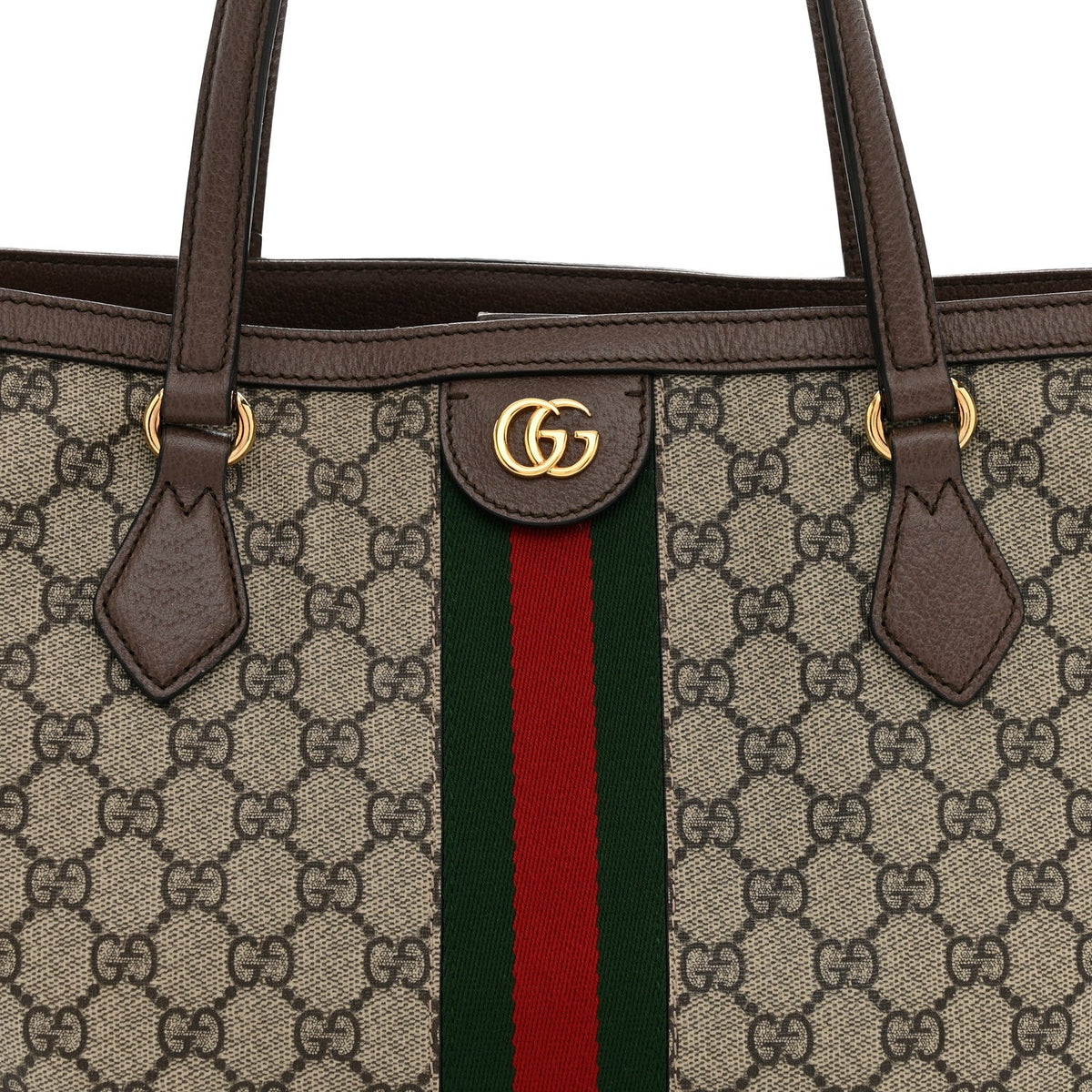 GG Supreme Monogram Medium Ophidia Shopping Tote Brown