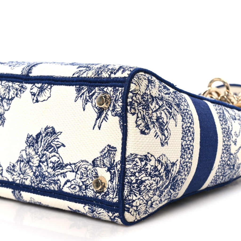 Canvas Reverse Embroidered Rêve d'Infini Medium Lady D-Lite Blue Multicolor