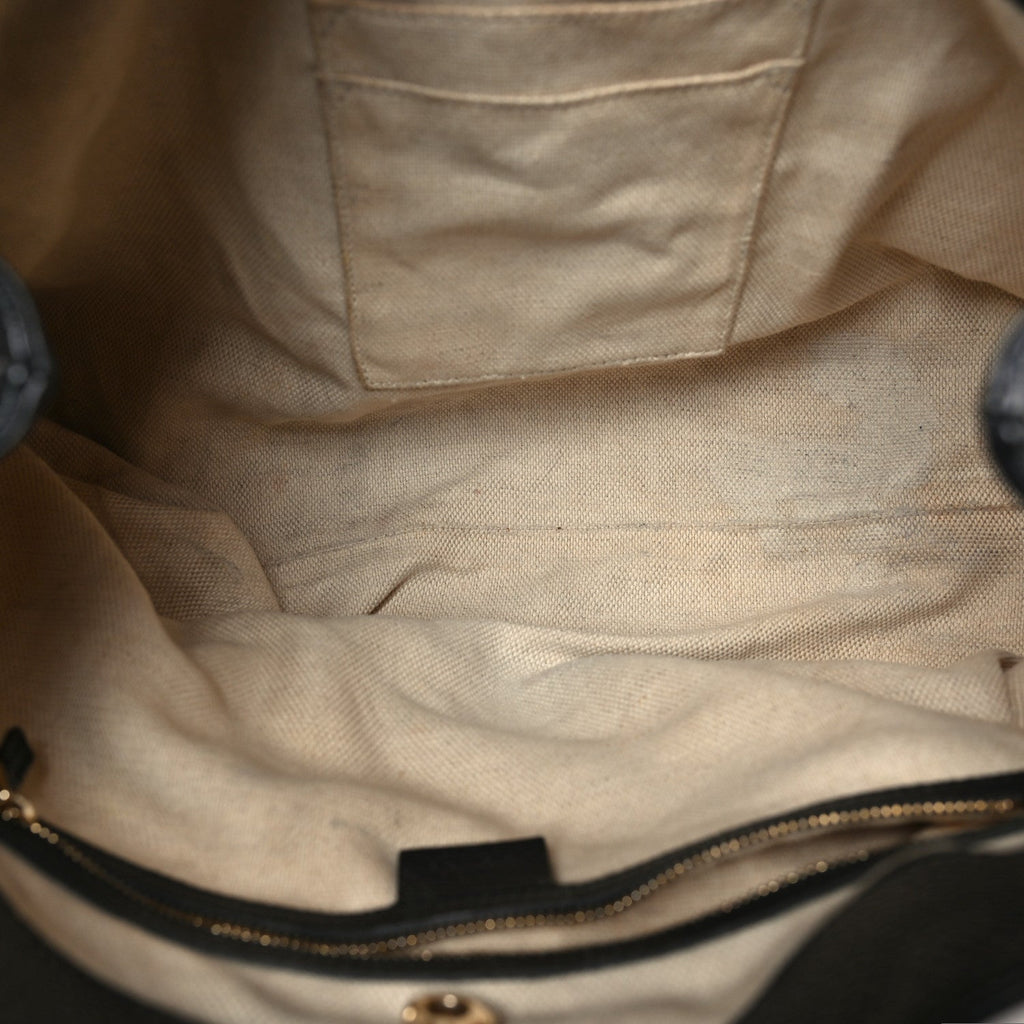 Pebbled Calfskin Medium Soho Chain Shoulder Bag Black