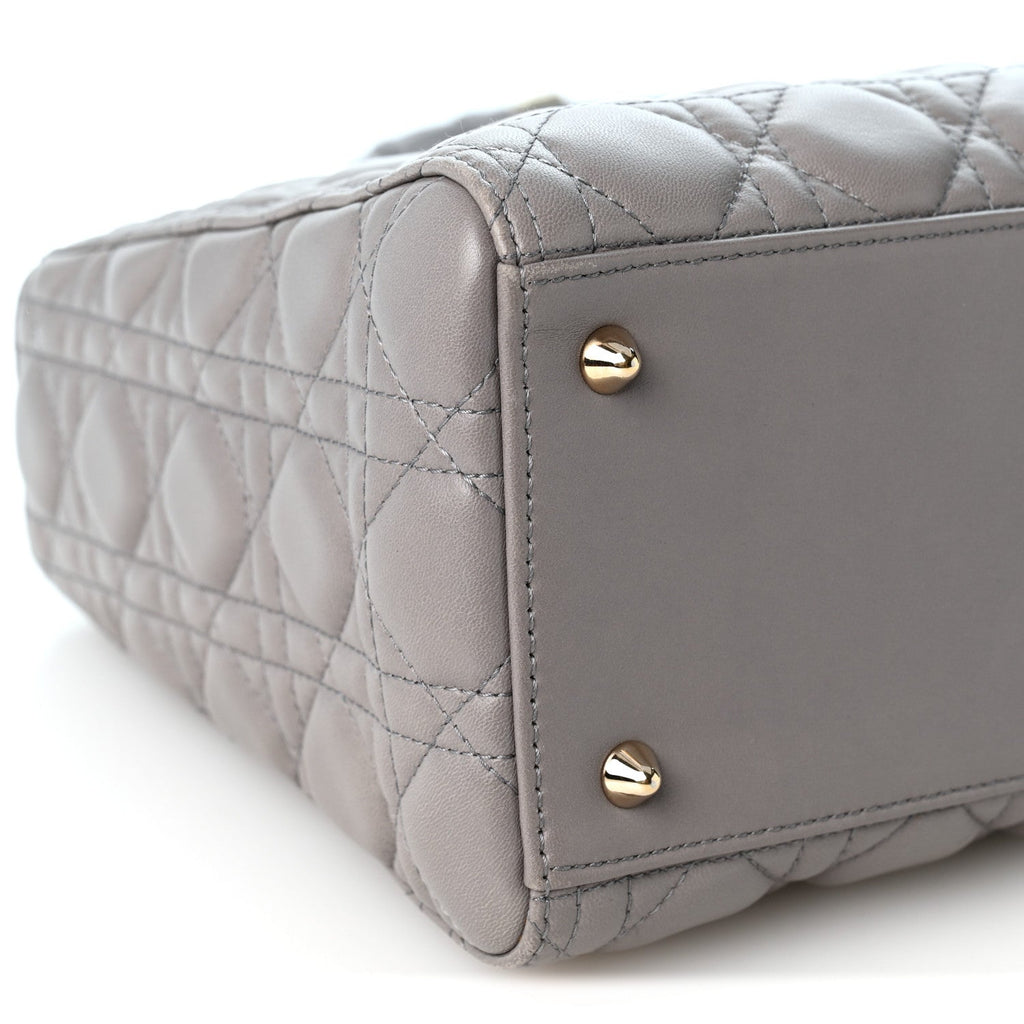 Lambskin Cannage Medium Lady Dior Grey