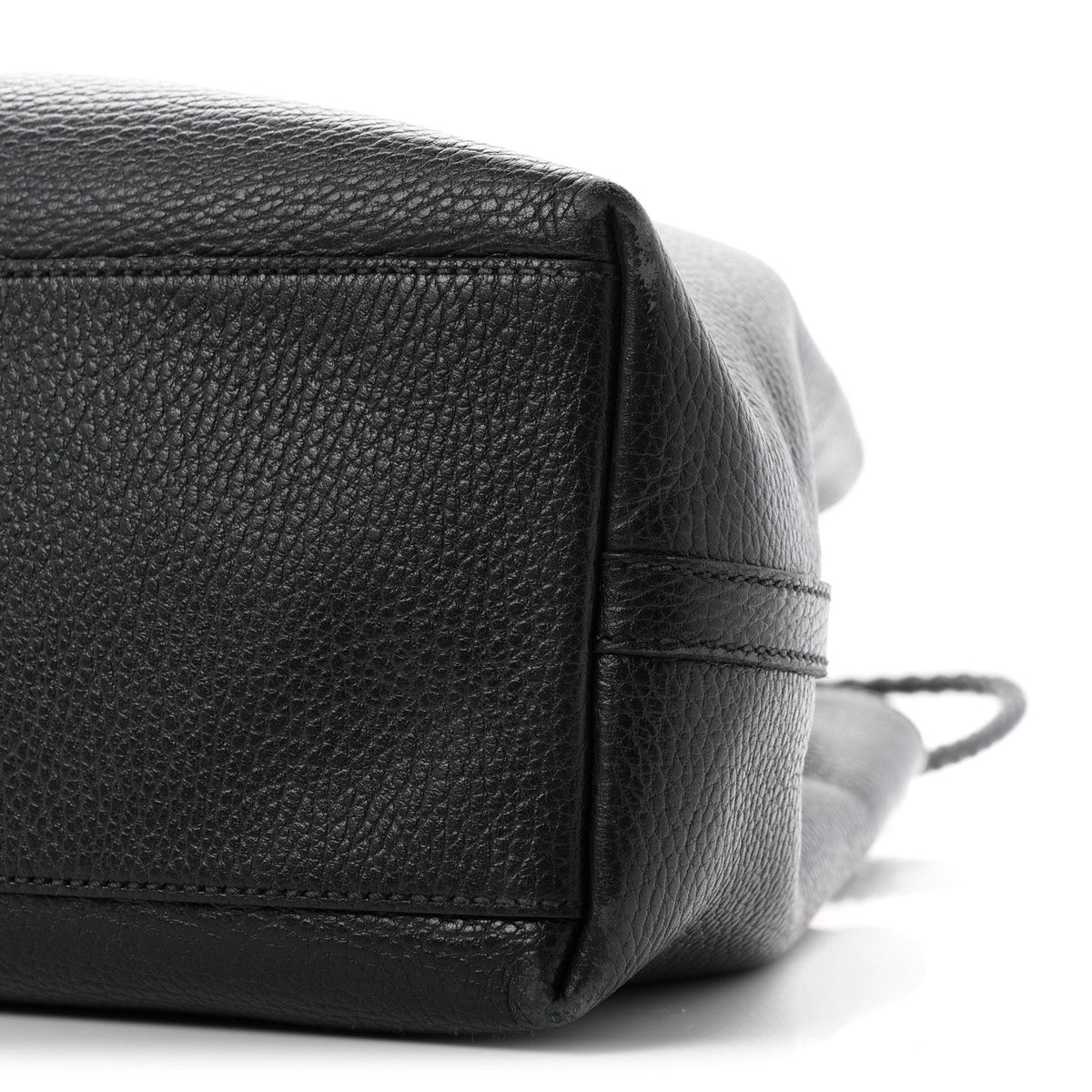 Calfskin Medium Braided Handle Gifford Tote Black
