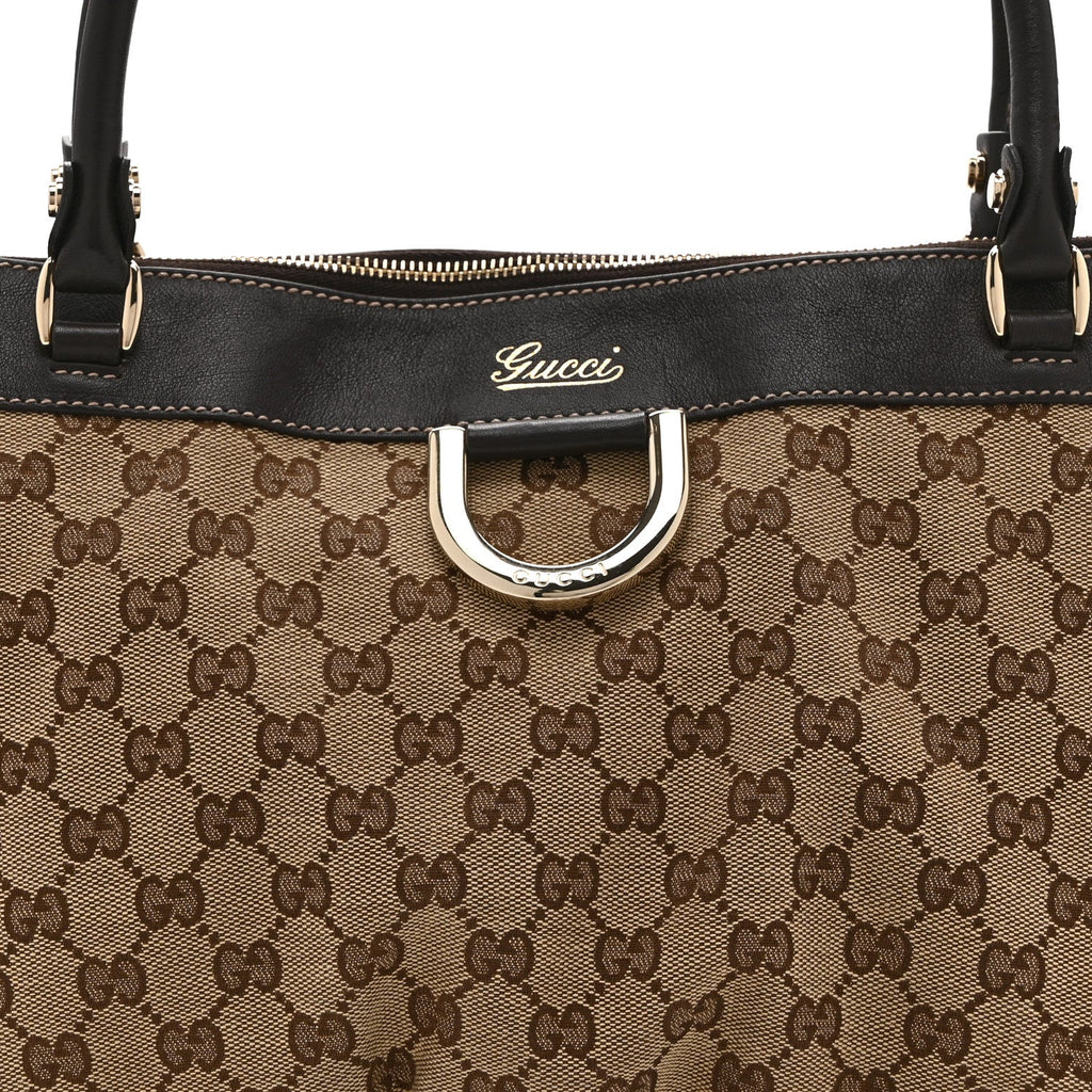 Monogram D Gold Tote Dark Brown