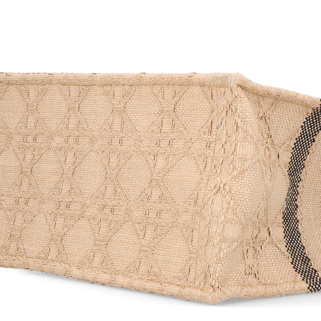 Raffia Cannage Medium Book Tote Natural