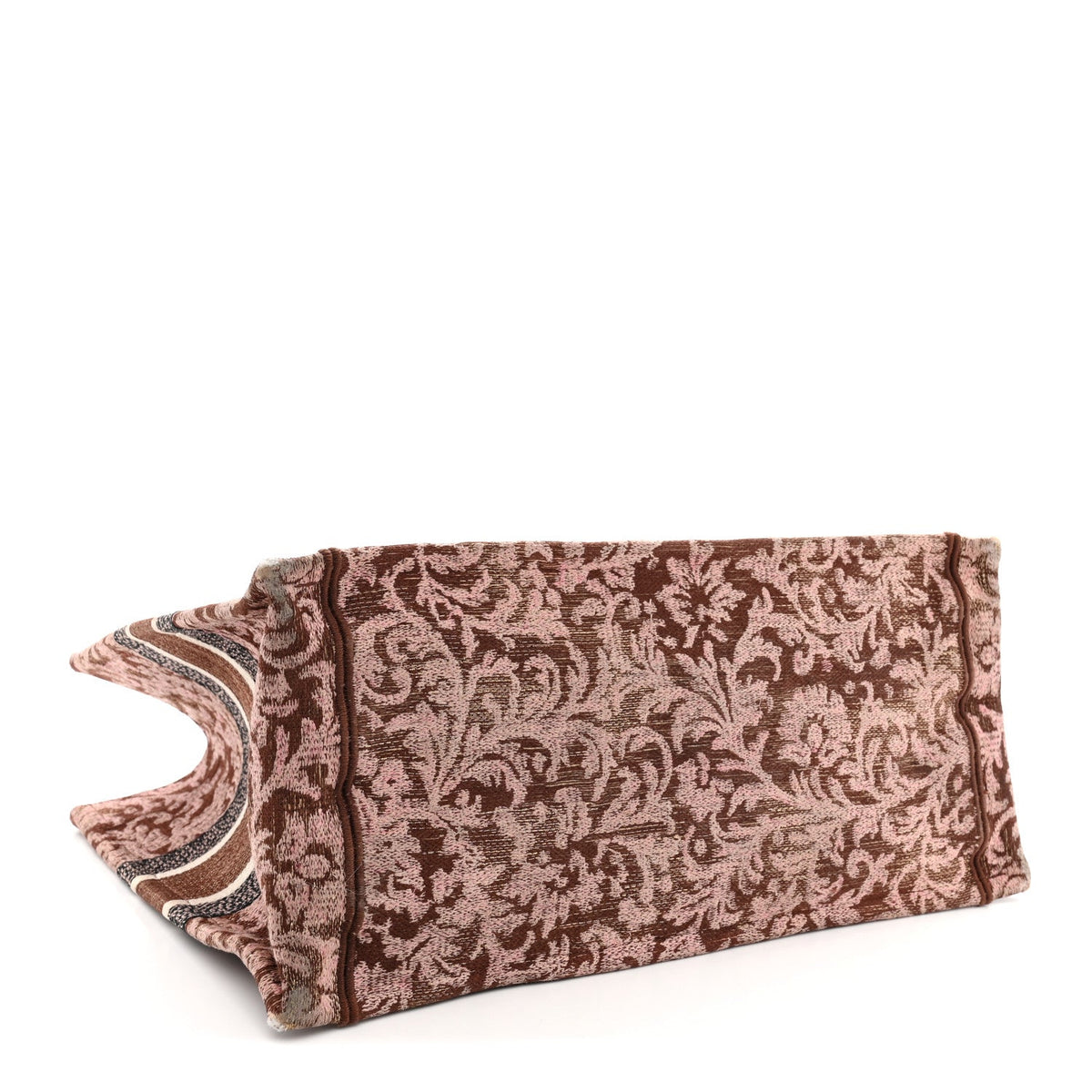 Canvas Embroidered Medium Brocart Book Tote Metallic Pink