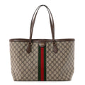 GG Supreme Monogram Medium Ophidia Shopping Tote Brown