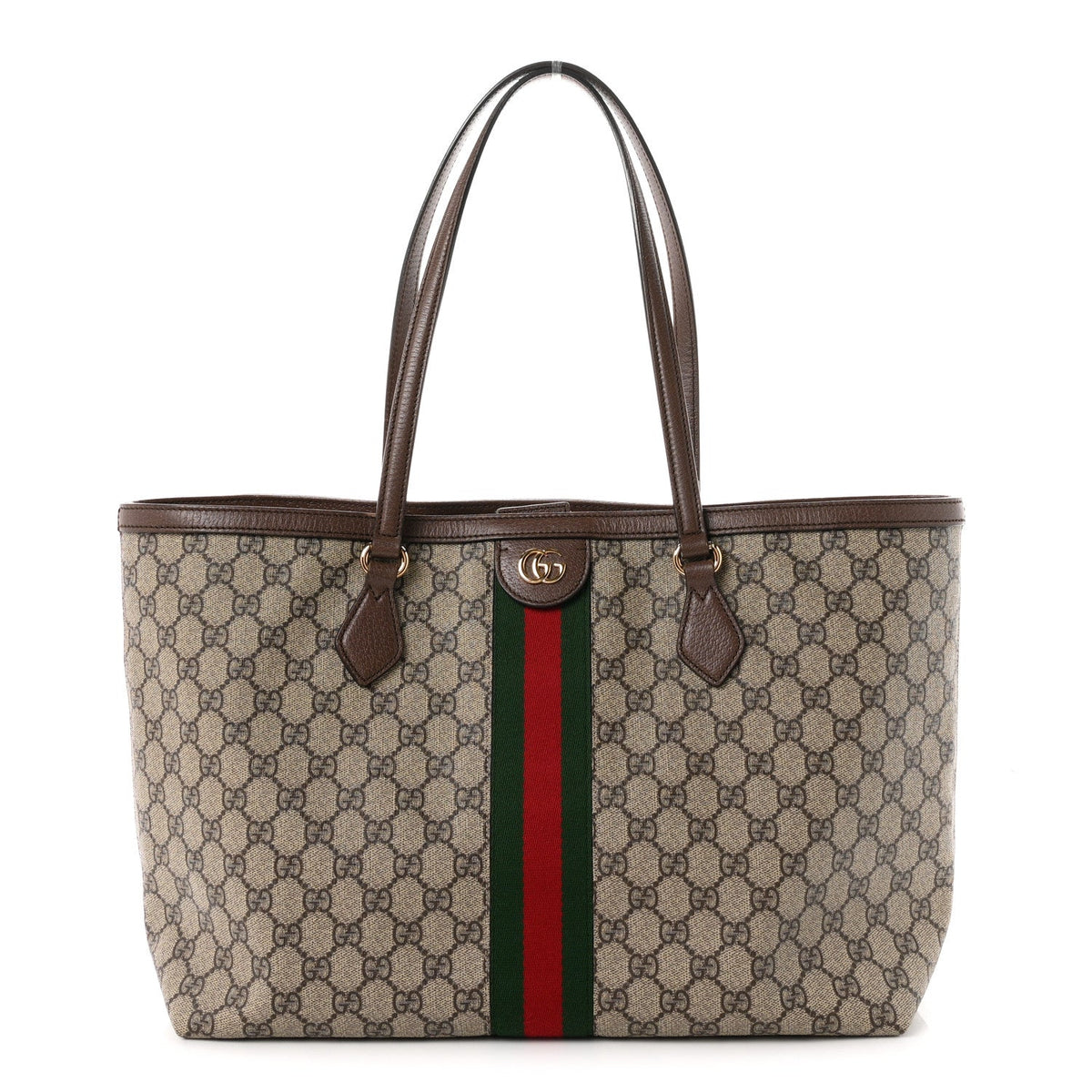 GG Supreme Monogram Medium Ophidia Shopping Tote Brown