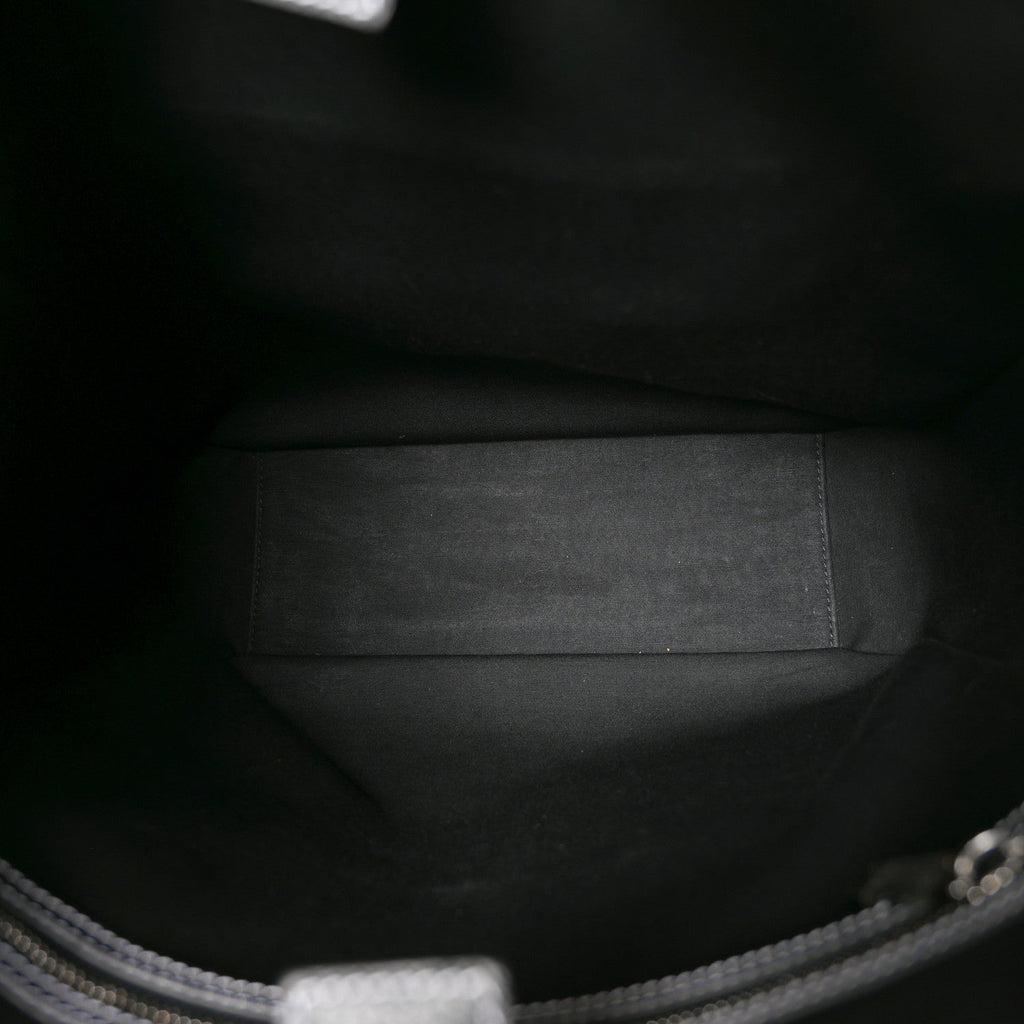 Grained Calfskin Saddle Tote Black