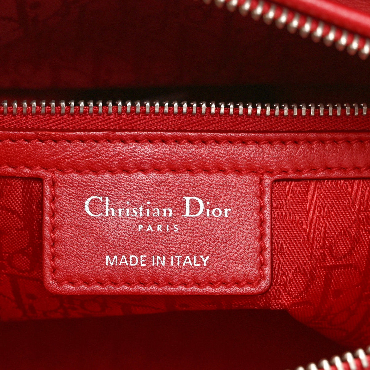 Lambskin Cannage Large Lady Dior Red