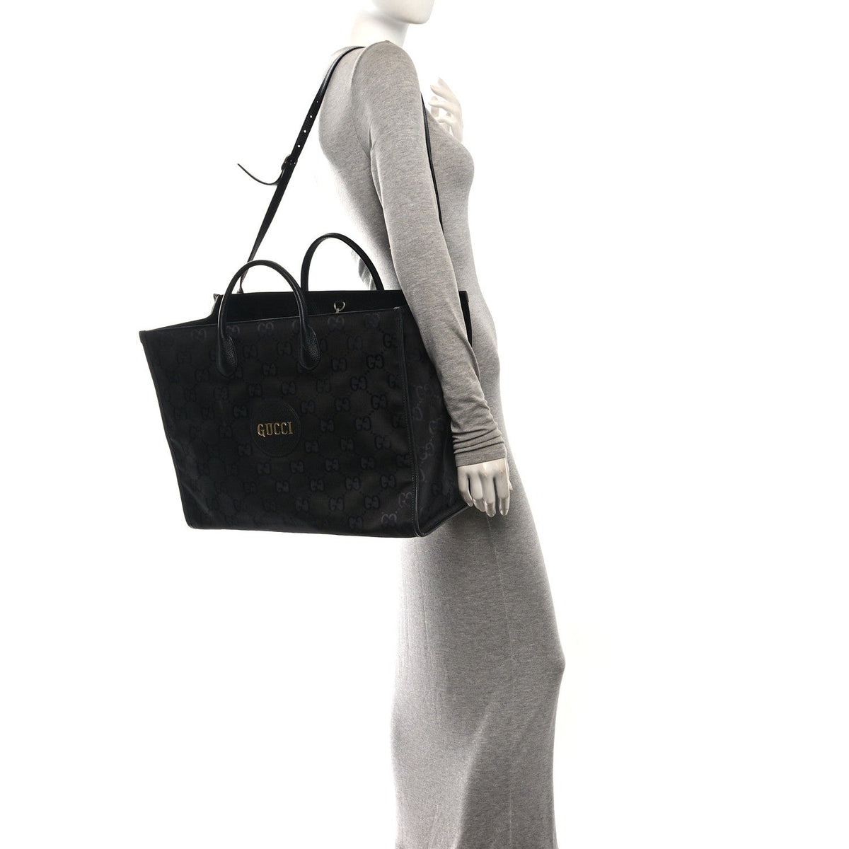 Econyl Nylon Monogram Large Off The Grid Tote Bag Black